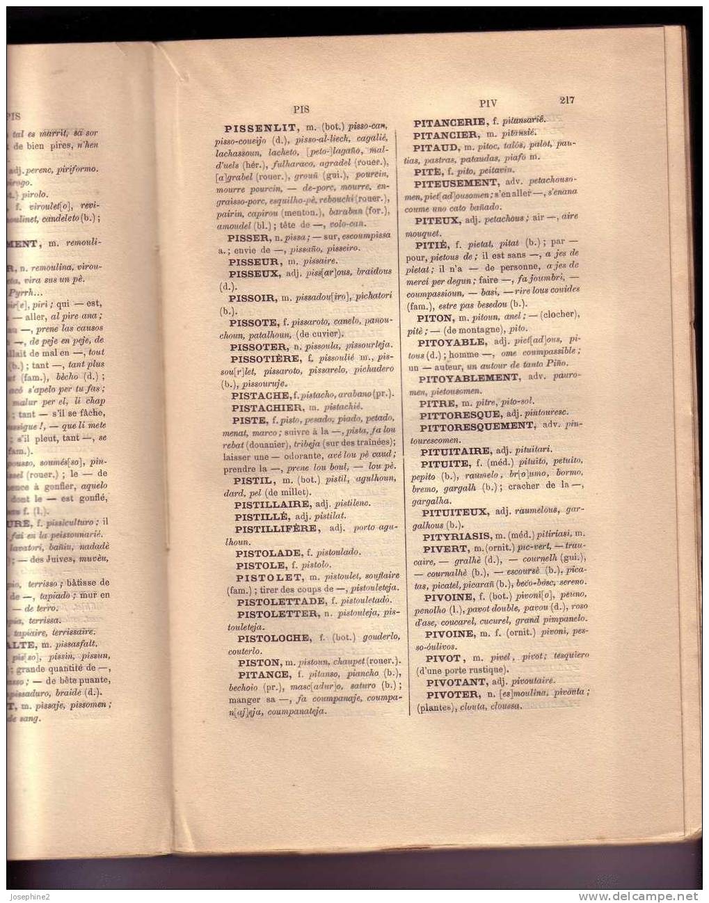 Dictionnaire Français - Occitanien En 2 Volumes Par Louis Piat De 1893 Et 1894 - Wörterbücher