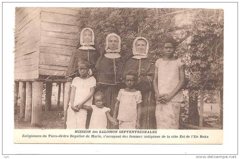 Mission Des Salomon Septentrionales Religieuses S´occupant Des Femmes Indigènes De L´île BUKA - Salomoninseln