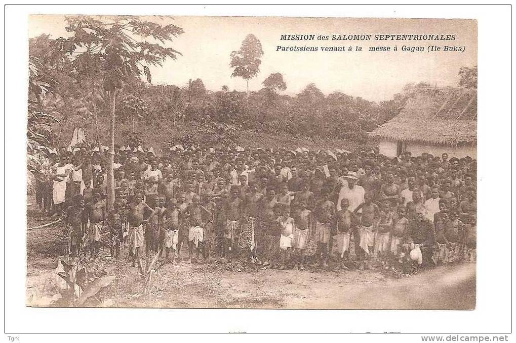 Mission Des Salomon Septentrionales Messe Animée à GAGAN  île BUKA - Islas Salomon