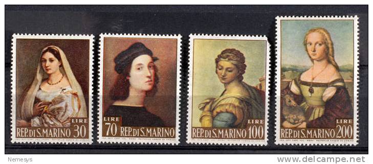 1963 SAN MARINO DIPINTI DRAFFAELLO** MNH SERIE COMPLETA SASS 628/31 DIFETTI - Ungebraucht