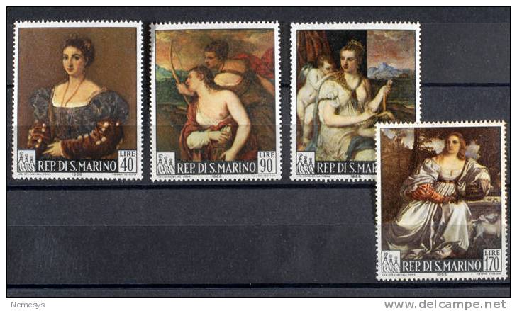 1966 SAN MARINO DIPINTI DI TIZIANO**  MNH  SERIE COMPLETA SASS S135 - Unused Stamps