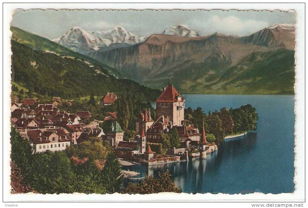 Suisse,Switzerland. Oberhofen Mit Eiger Mönch Und Jungfrau 1953 - Oberhofen Am Thunersee