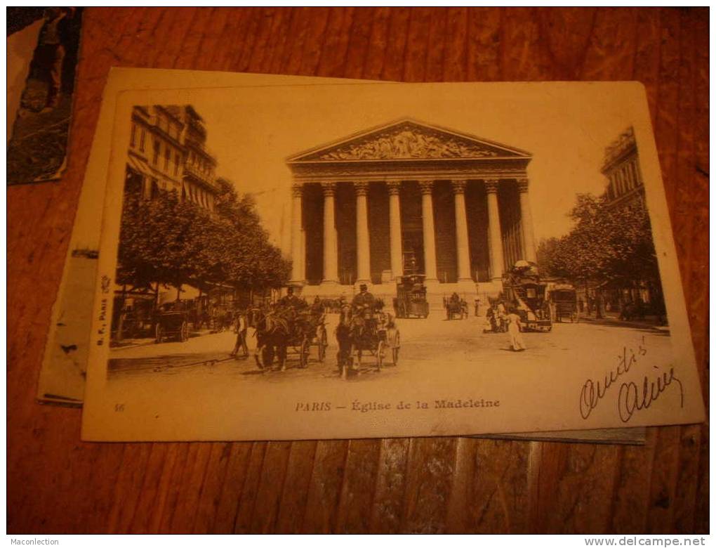 Paris Omnibus A Cheval Hippomobile Place De La Madeleine - Transport Urbain En Surface