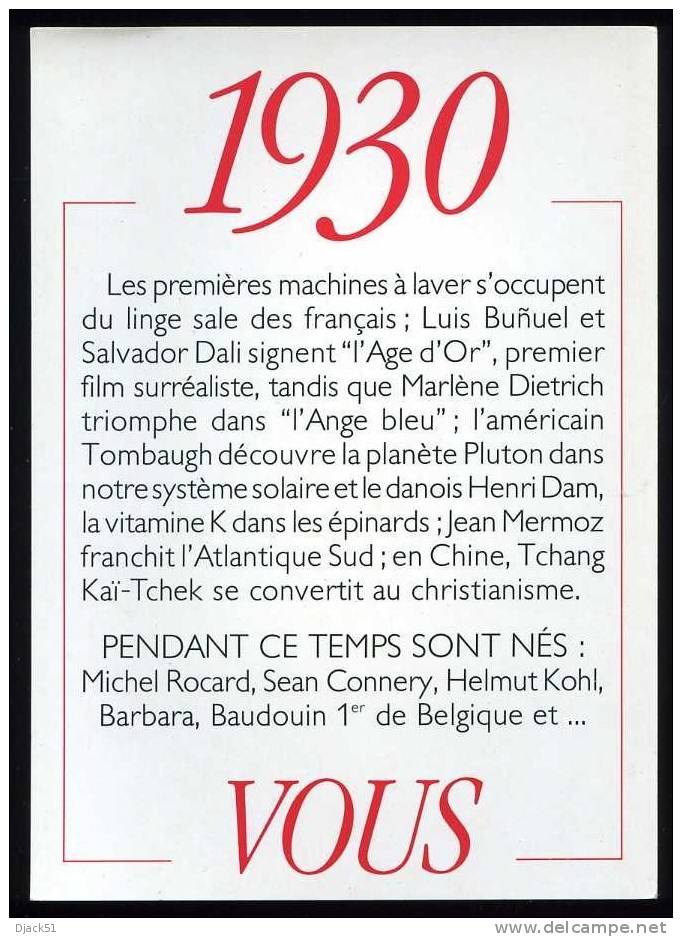 Année De Votre Naissance : 1930 - Geboorte