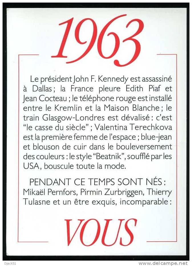 Année De Votre Naissance : 1963 - Geboorte