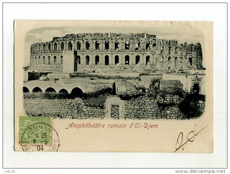 - FRANCE COLONIES .  TUNISIE . AFFRANCHISSEMENT SIMPLE  SUR CP DE 1904  POUR LA METROPOLE - Lettres & Documents