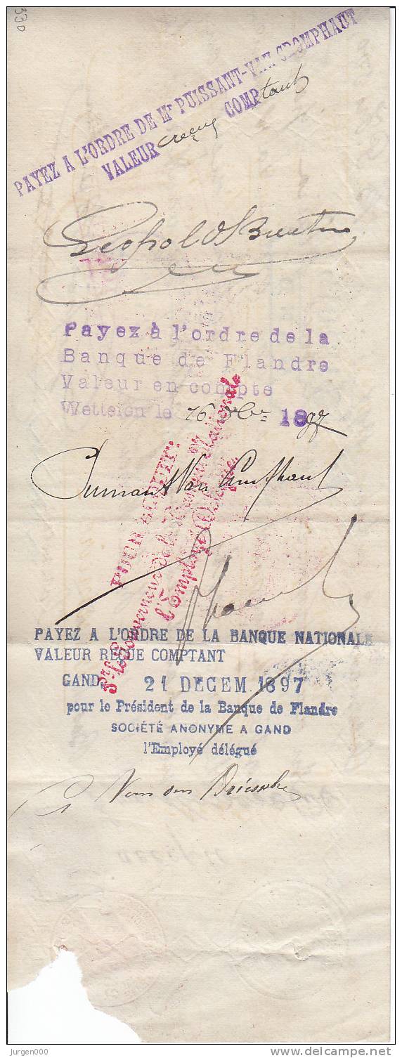 Nr 62, Op Wissel Met Perforatie Banque De Flandre, Mooi (XX18730) - 1863-09