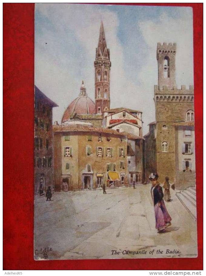 Raphael Tuck Oilette Aquarelle The Campanile Of The Badia Florence 7374 - Tuck, Raphael