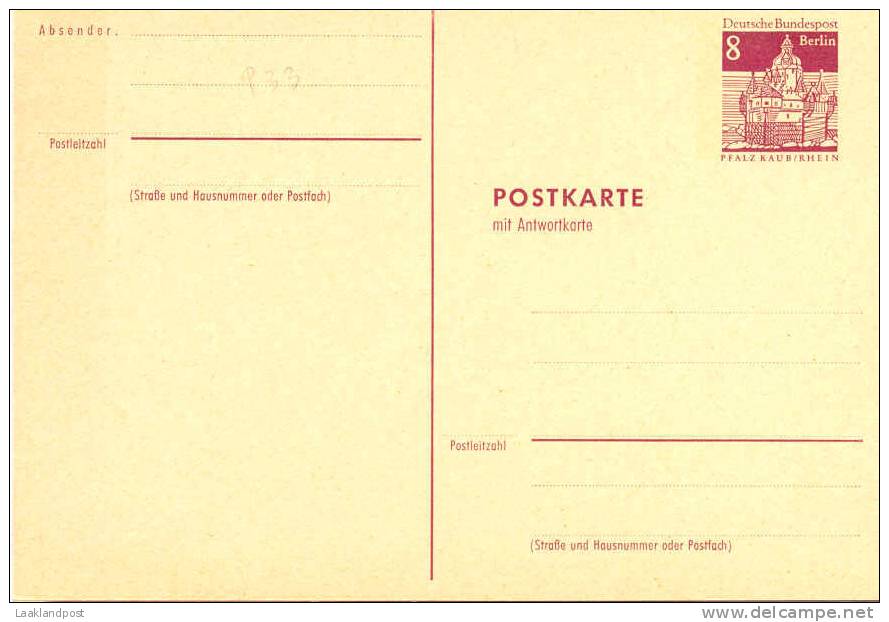 Berlin Postal Stationary Card + Repy Card  Michel Nr. P73 Unused - Andere & Zonder Classificatie