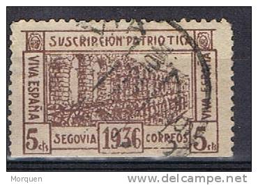 Sello Local Guerra Civil  SEGOVIA 1936. 5 Cts - Viñetas De La Guerra Civil