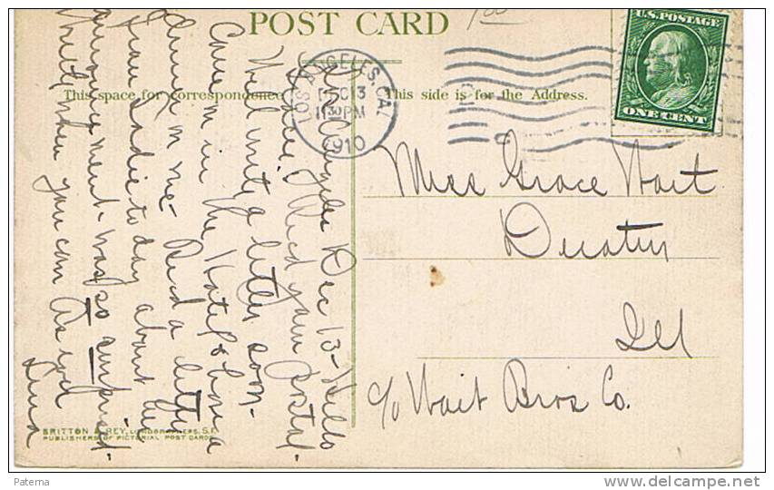 Postal, LOS ANGELES-CAL. 1910 (Usa), Post Card, - Storia Postale