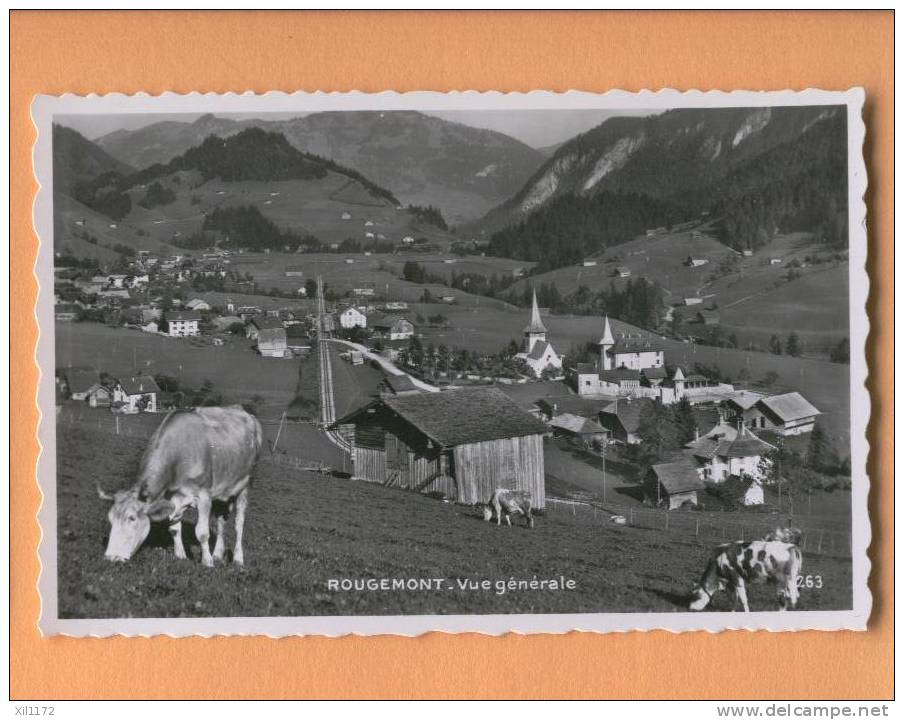 H093 Rougemont, Vaches Fribourgeoises,Vue Générale, Eglise, Alpage, Pays D´en Haut - Rougemont