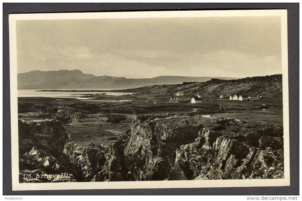 Iceland 116. Bingvellir Brefspjald Real Photo Véritable Photo Mint Card - Island