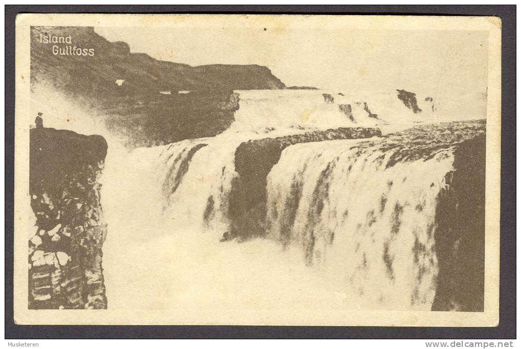 Iceland Gullfoss Waterfall Old Used Card - Islanda