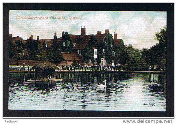 Early Postcard Swan At Christchurch Park Mansion Pool Ipswich Suffolk - Ref 509 - Ipswich