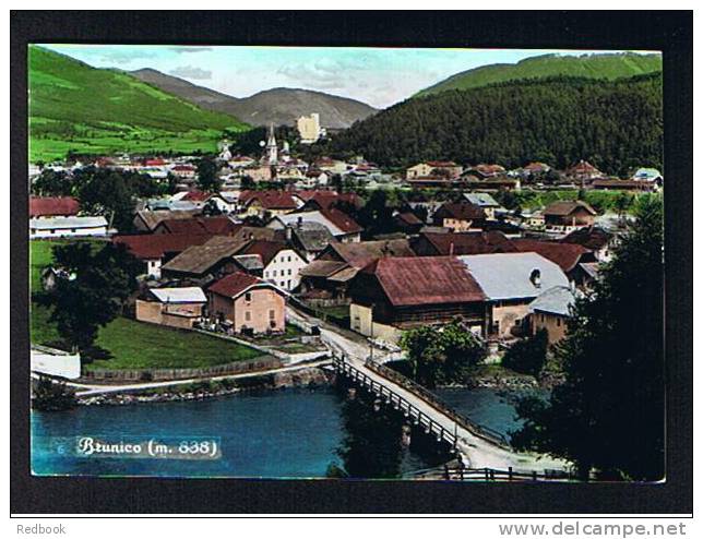 Coloured Real Photo Postcard Brunico Bridge & Town Italy - Ref 509 - Other & Unclassified