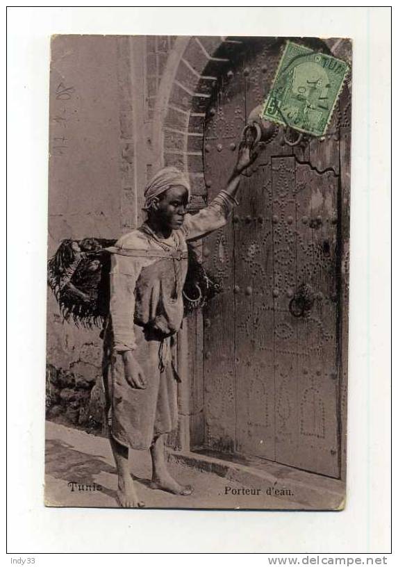 - FRANCE COLONIES . TUNISIE . AFFRANCHISSEMENT SIMPLE  SUR CP  DE 1908  . CIRCULATION INTERIEURE - Lettres & Documents