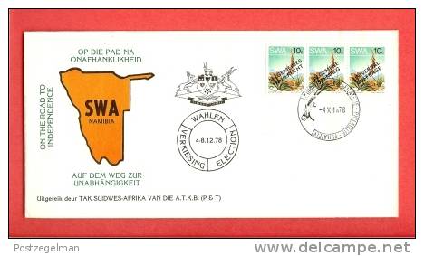 SWA 1978 Cover Universal Suffrage 454 Mint - Namibie (1990- ...)