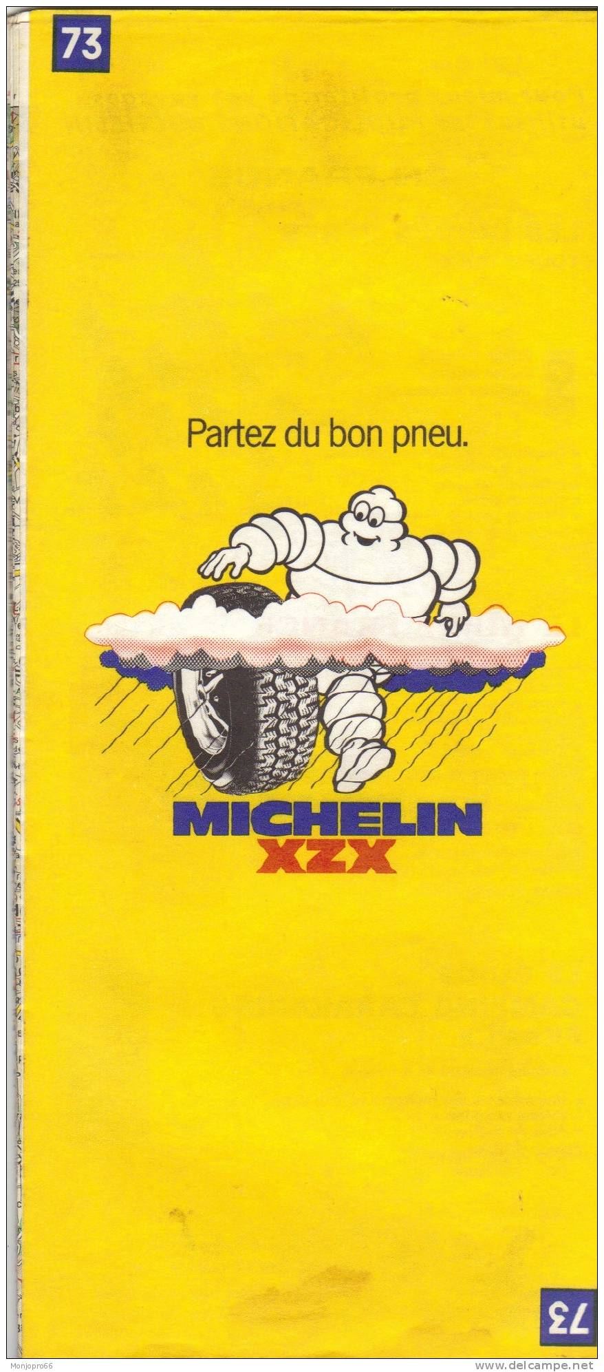 Carte Michelin N° 73 CLERMONT-FERRAND - LYON De 1982 - Other & Unclassified