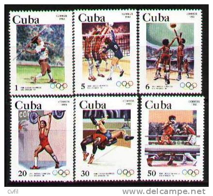 CUBA 1983 - JEUX OLYMPIQUES LOS ANGELES 1984 (6) - Unused Stamps