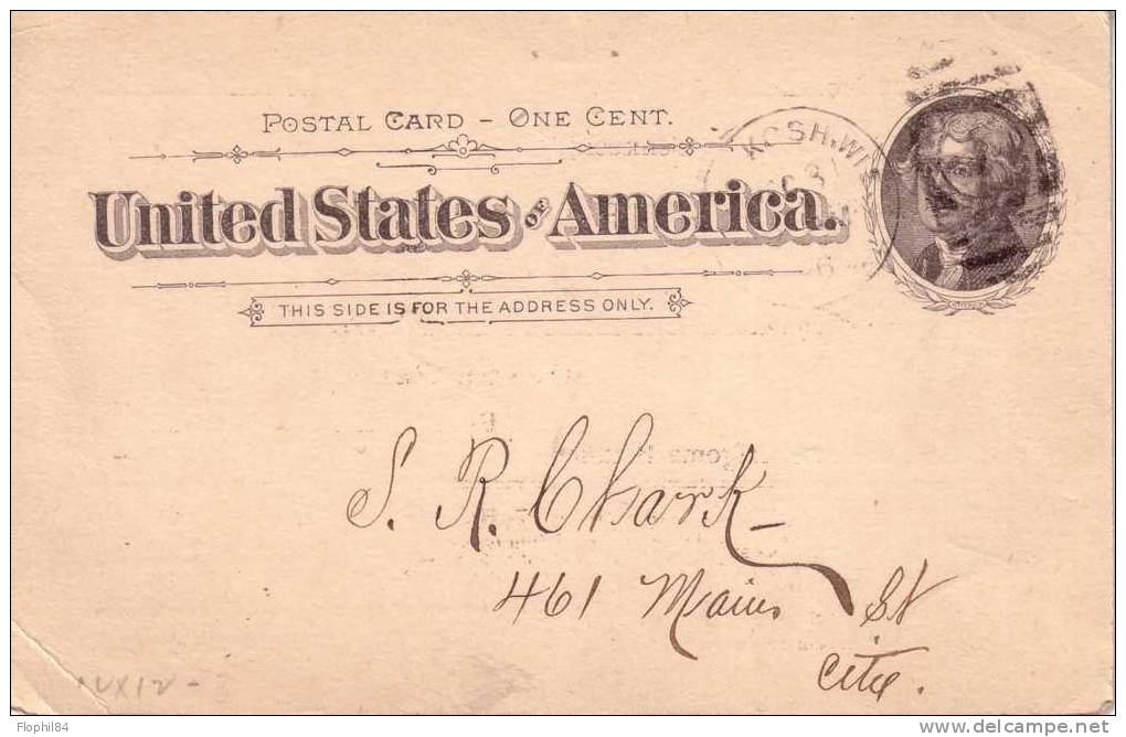 ETATS UNIS-ENTIER POSTAL AVEC REPIQUAGE PRIVEE-30-12-96 - ...-1900