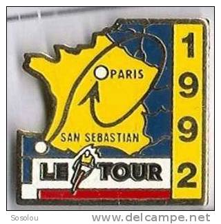 Le Tour 1992 PARIS San Sebastien, La France Avec Le Parcour Du Tour De France - Wielrennen