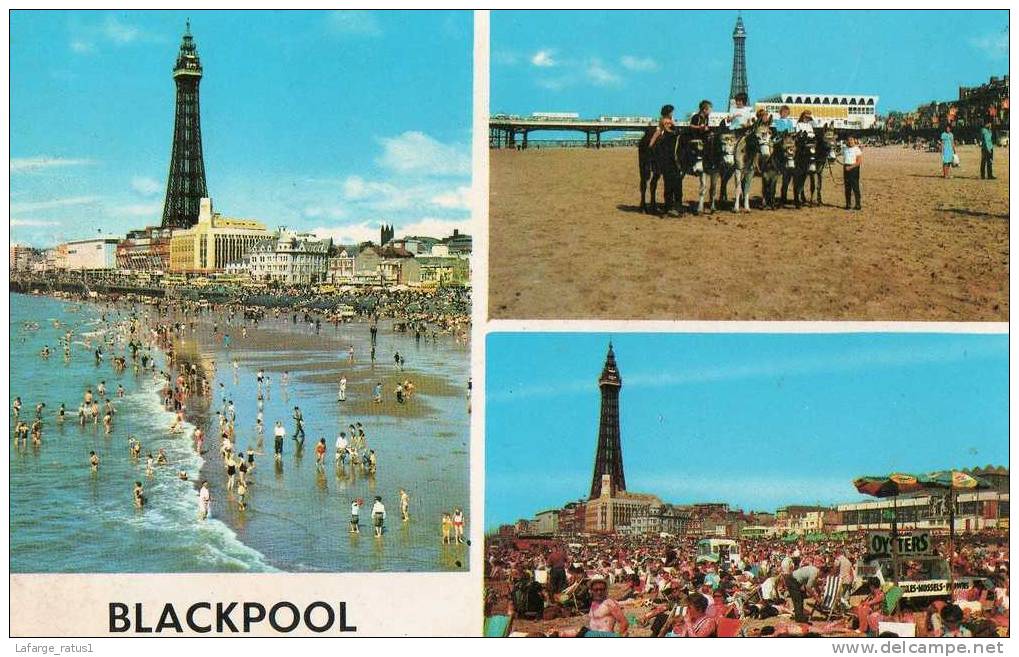 BLACKPOOL VUES BON ETAT 2 TIMBRES AU DOS - Blackpool