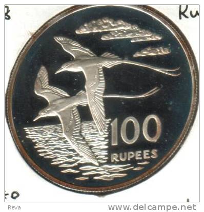 SEYCHELLES  100  RUPEES BIRD CONSERVATION  FRONT  EMBLEM BACK 1978 AG SILVER  PROOF KM40  READ DESCRIPTION CAREFULLY !!! - Seychellen