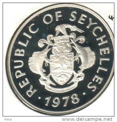 SEYCHELLES  100  RUPEES BIRD CONSERVATION  FRONT  EMBLEM BACK 1978 AG SILVER  PROOF KM40  READ DESCRIPTION CAREFULLY !!! - Seychellen