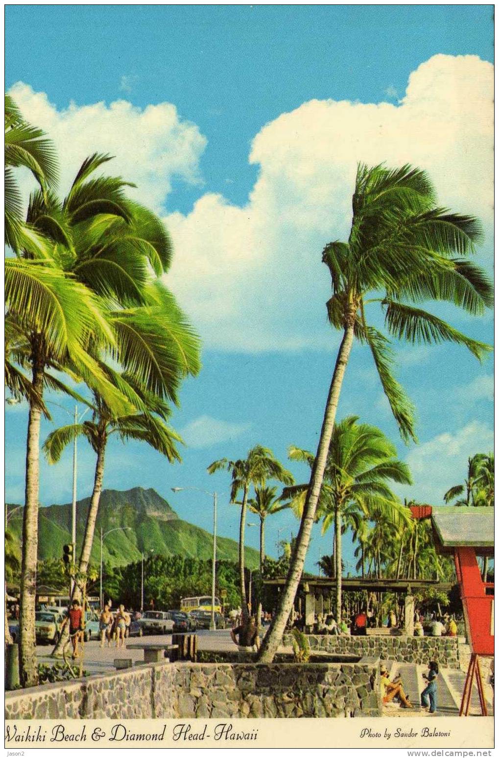 Cpm Dentelee HAWAI( Waikiki Beachand Diamond Head) Animee, Timbree 1980 - Hawaï