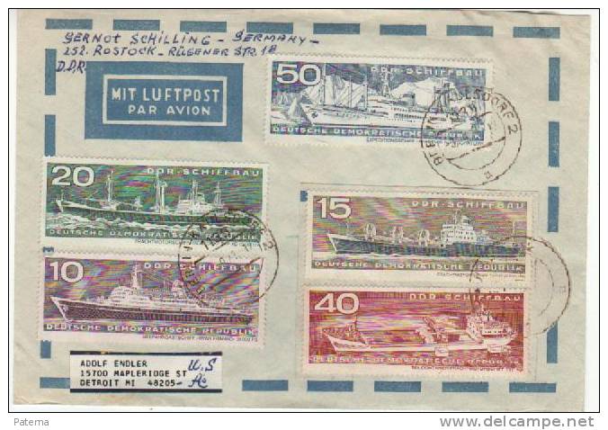 Carta,  Aérea,BERLIN- KAULSDORE 1971 , Ships,  Cover, Letter, Lettre - Briefe U. Dokumente