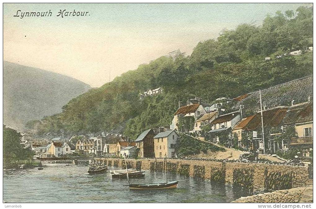 Britain United Kingdom Lynmouth Harbour Old Postcard [P459] - Lynmouth & Lynton