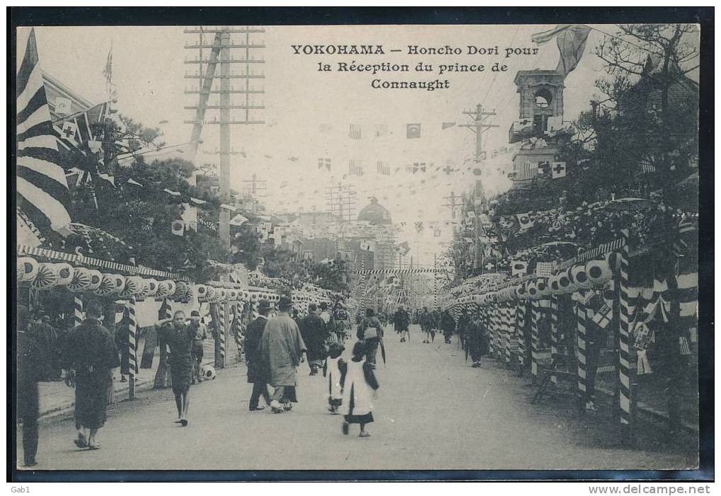 Yokoahama --- Honcho Dori Pour La Reception Du Prince De Connaught - Yokohama