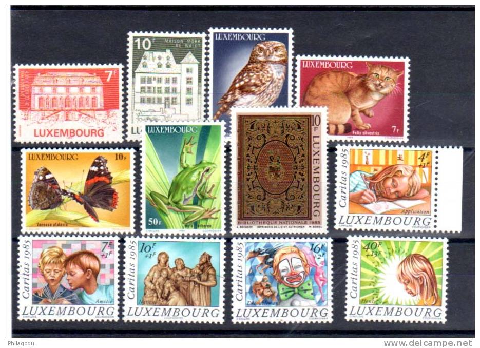 Luxembourg 1985, Monuments, Animaux, Caritas, 1081 à 1092**sans Charnière, Cote 37 € - Ungebraucht