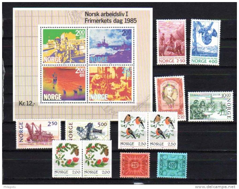 Norvège 1985, électricité, Journée Du Timbre, Bibliothèques, Noël, 884 à 897 Neuf Sans Charnière - Unused Stamps