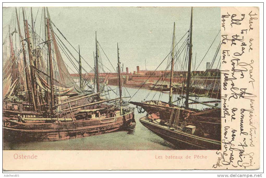 Ostende Oostende Bateaux De Pêche 1907 Ed. V.G. à Lyon Brotteaux - Oostende