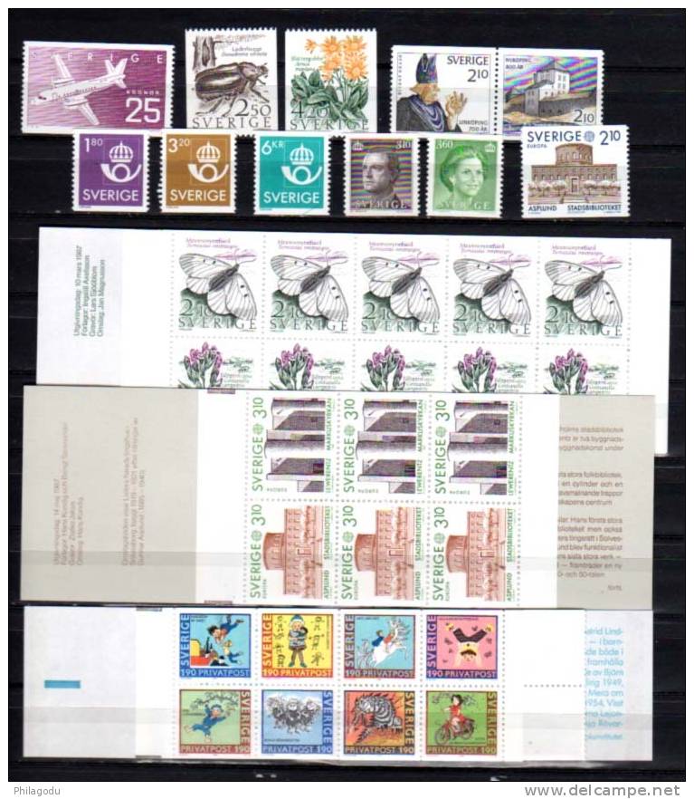 Suède 1987  Timbres Et Carnets, Entre 1400 Et 1399 ** Sans Charnière, - Ungebraucht