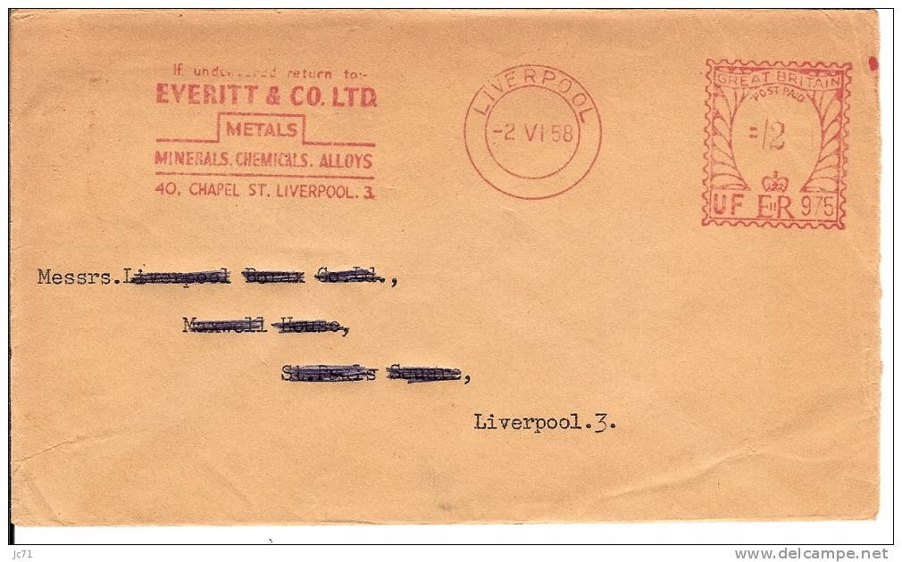 EMA - 1958 - Liverpool . Vpir Scan - Máquinas Franqueo (EMA)