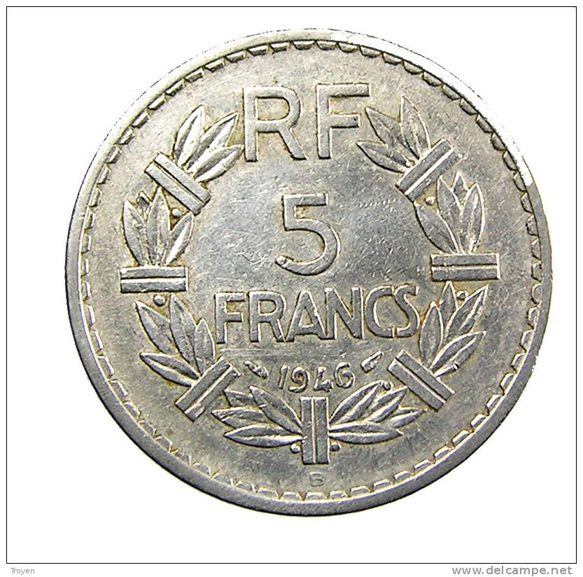 5 Francs - Lavrillier - Alu - 1946 B    - TB+ - Otros & Sin Clasificación