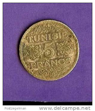 TUNESIA AH 1353 Normally Used Coin 5 Francs ,680 Silver KM 261 - Tunisia