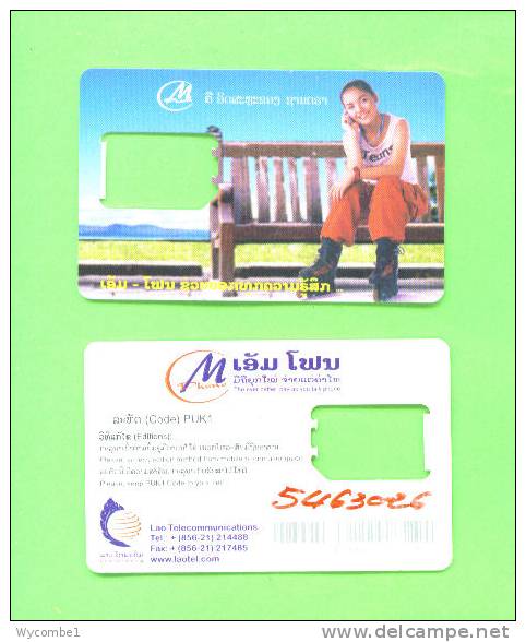 LAOS - SIM Frame Phonecard/Beautiful Woman On Phone - Laos