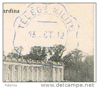 Postal, VERSALLES, Fechador , Telegrafo Militar (Francia), Post Card - Gebruikt