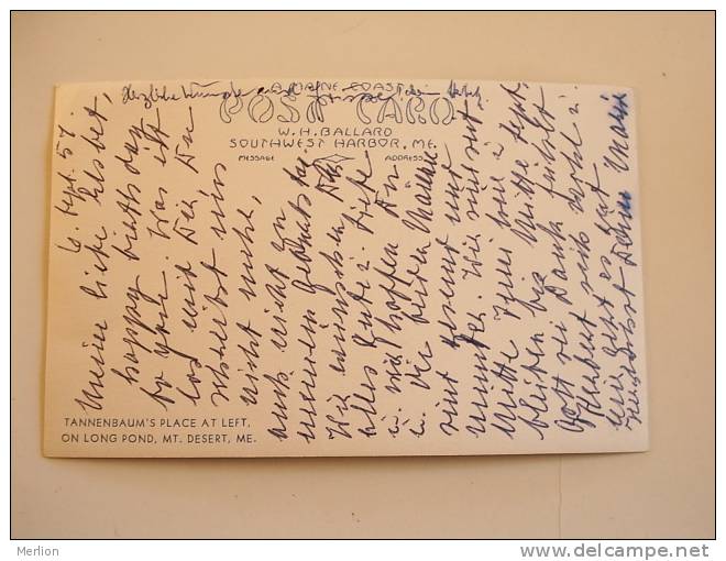 US -Maine - Tannenbaum's Place At Left On Long Pond Mt.Desert  Ca 1957   VF  D61882 - Other & Unclassified