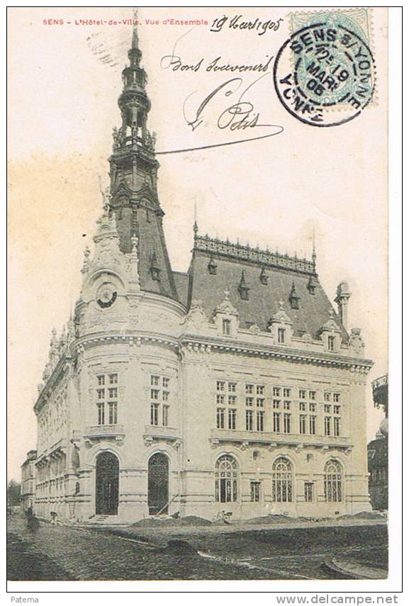 Postal, SENS SUR YONNE 1905 (Francia), Post Card - Covers & Documents