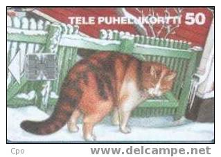 # FINLAND D61 Winter 50 Sc7 01.95 Tres Bon Etat -cat,chat,animal- - Finland