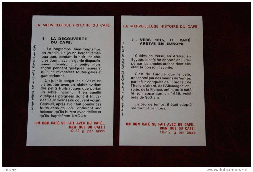 2 CHROMOS & IMAGES COMITE FRANCAIS:CAFE HISTOIRE Café DECOUVERTE ARRIVEE FRANCE EUROPE 1615 VANNAGE Caféier TORREFACTION - Other & Unclassified