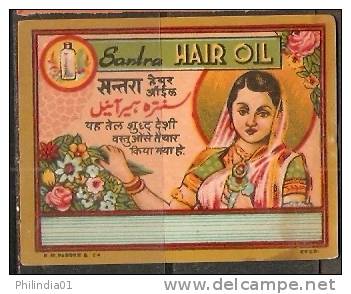 India Santra Vintage Trade Hair Oil Label Multi-colour Women Rose Flower - Other & Unclassified