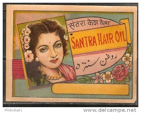 India Santra Vintage Trade Hair Oil Label Multi-colour Women Rose Flower - Other & Unclassified