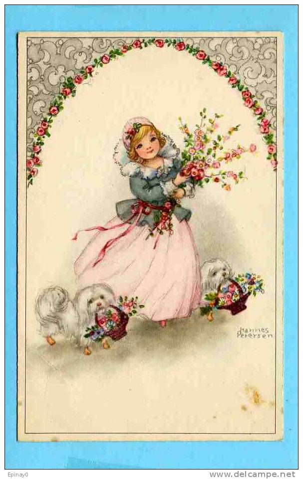 B - ILLUSTRATEUR - PETERSEN Hannes - Sans éditeur N° 410 - Enfant - Chien - Fleur - Petersen, Hannes