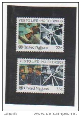 NATIONS UNIES NEW YORK 1987 N°490-491 N** - Nuovi